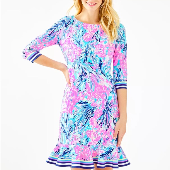 Lilly Pulitzer Dresses & Skirts - NWT Lilly Pulitzer Reem Dress Periwinkle Fan Sea